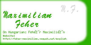 maximilian feher business card